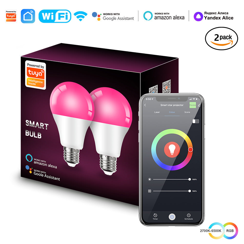 Smart light bulb showing compatibility with devices