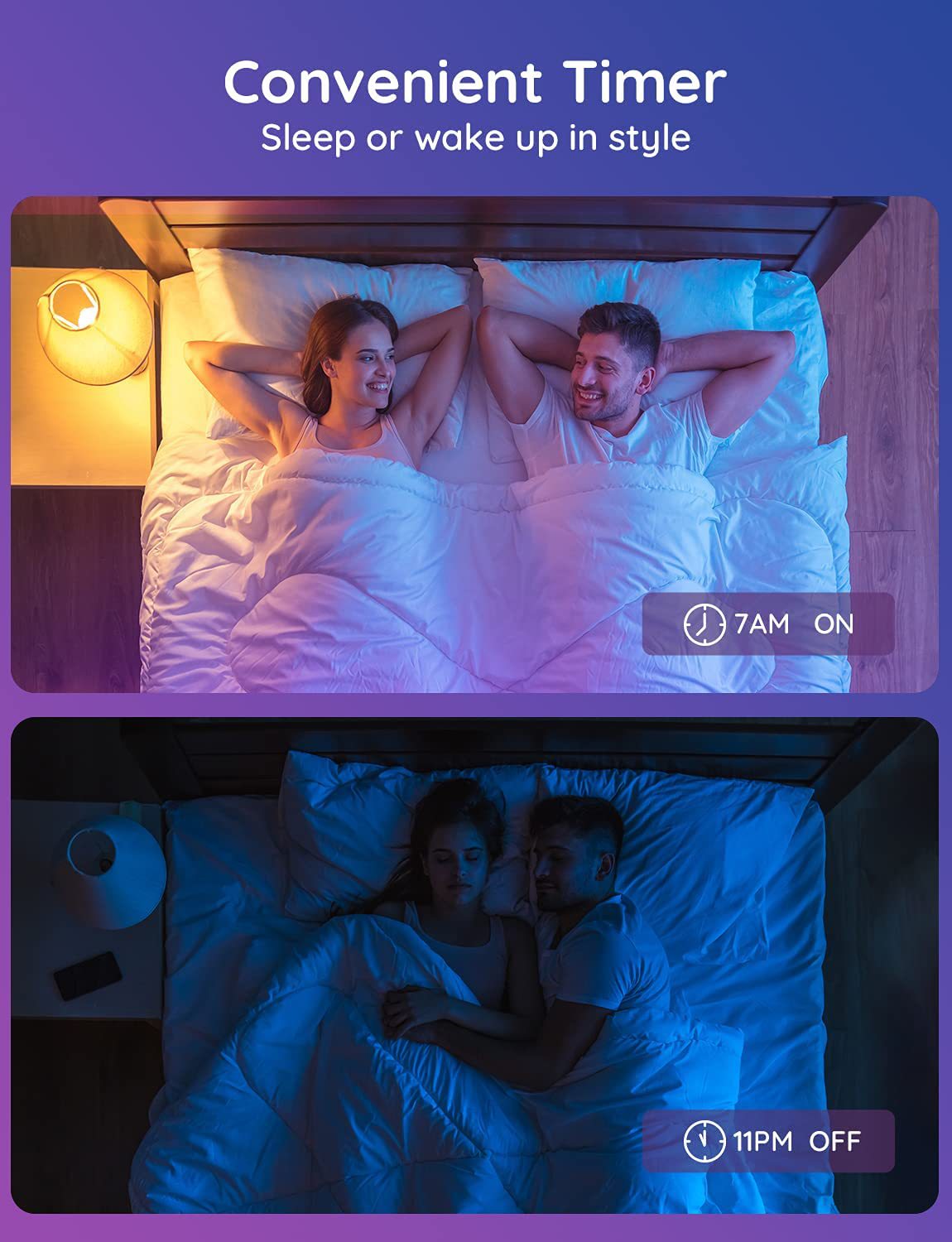 Smart LED light bulb in use with app control