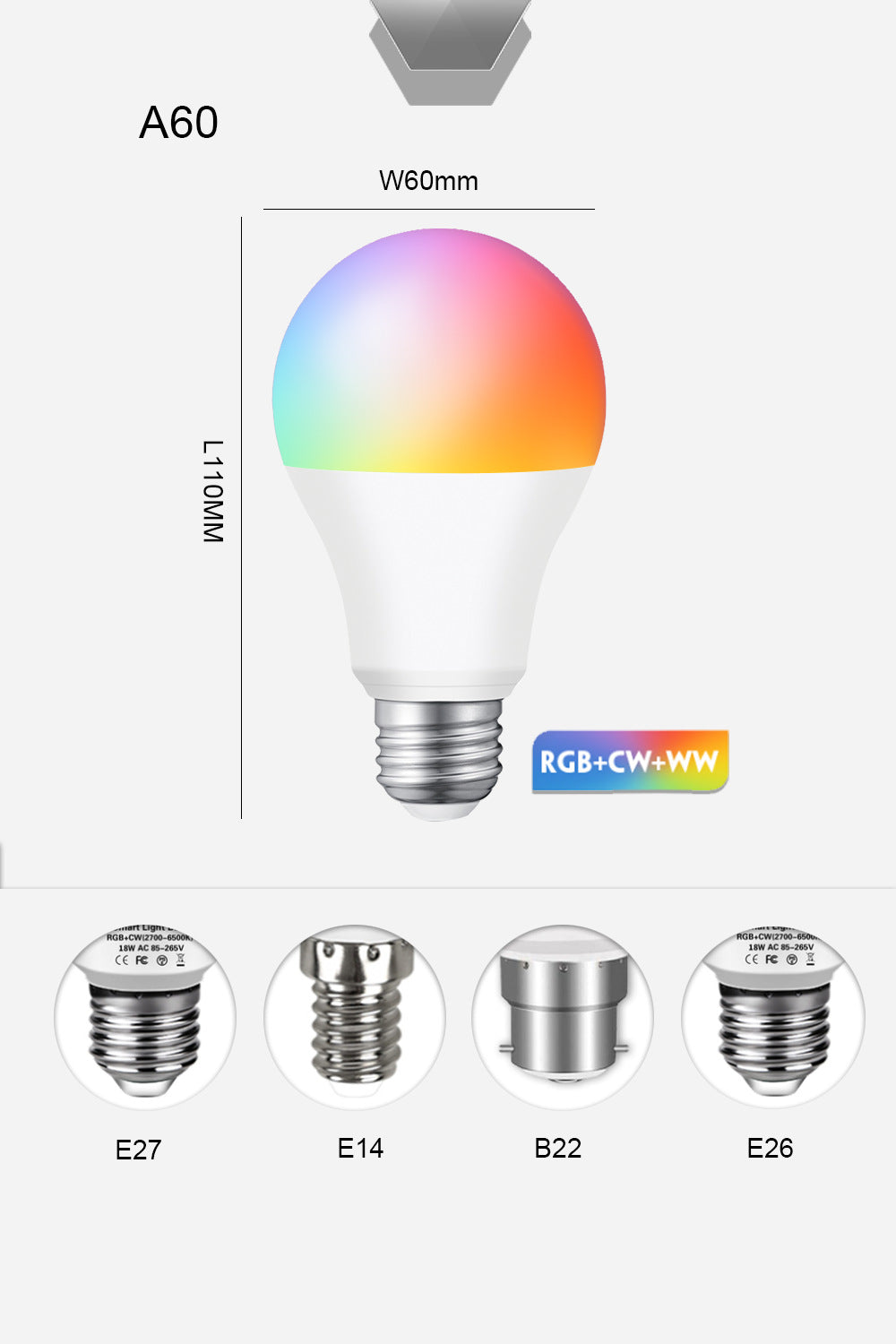 Smart light bulb showing compatibility with devices