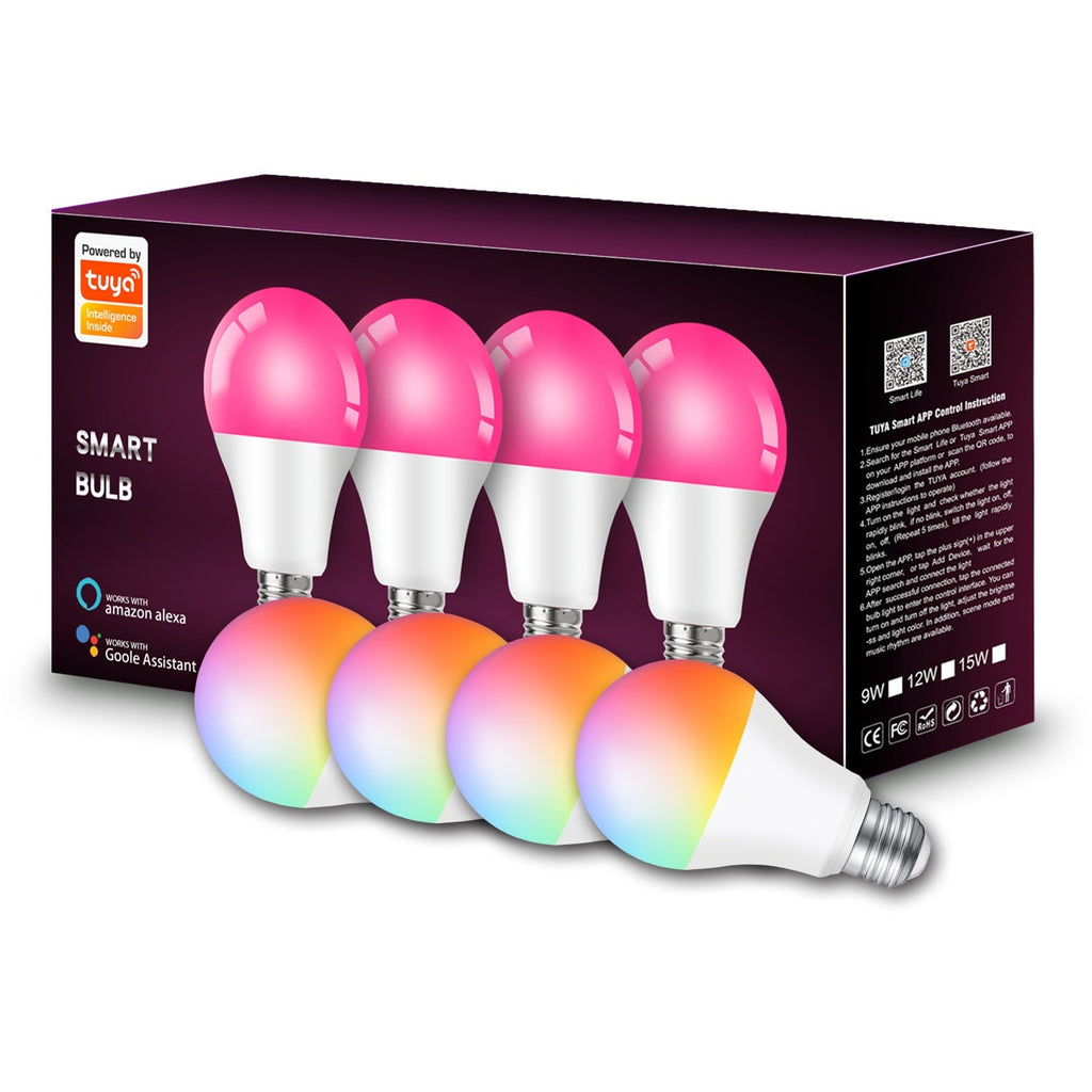 Smart LED light bulb RGB colour changing in packaging