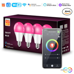Smart LED light bulb with voice assistant compatibility