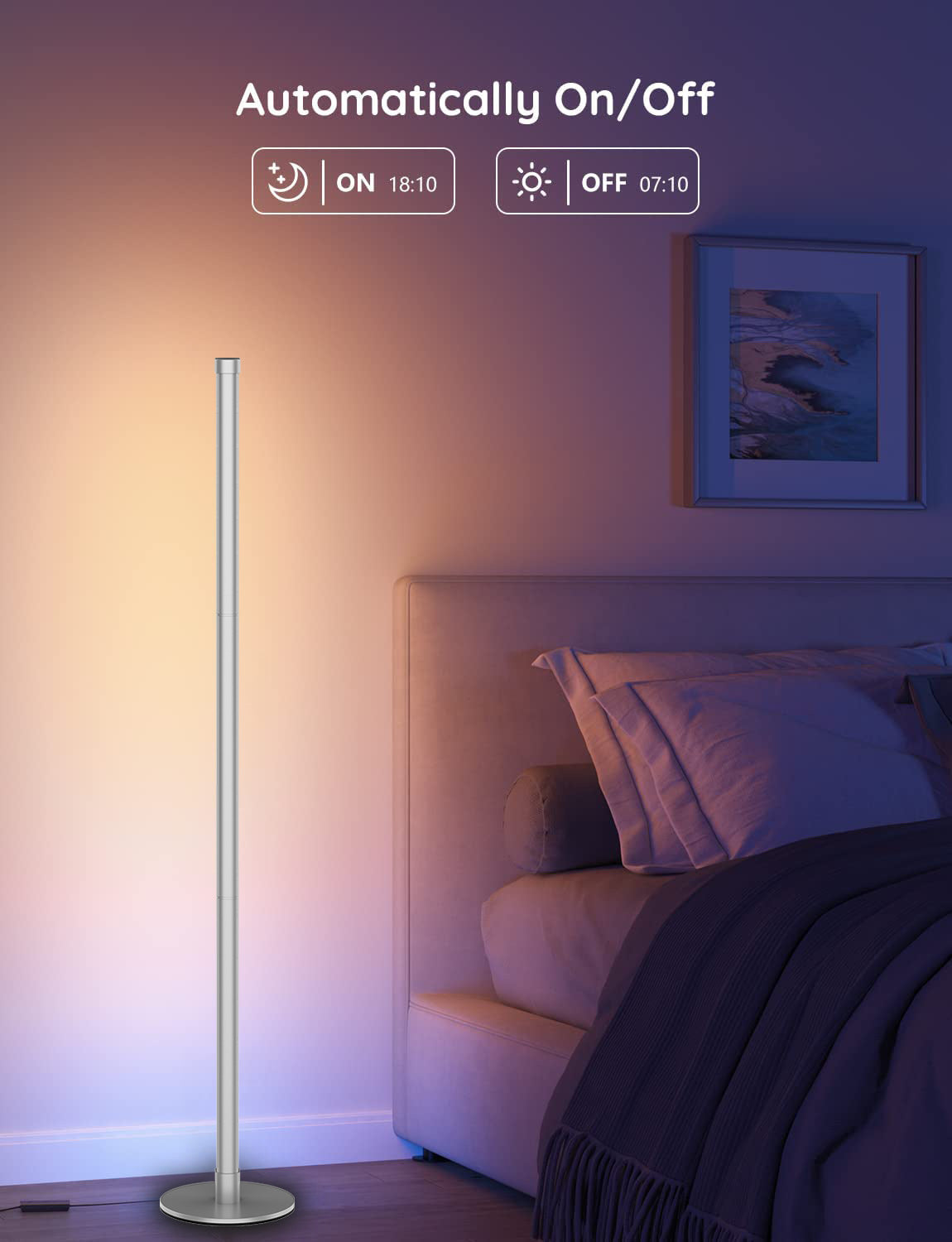 Contemporary RGB Floor Lamp in a stylish interior
