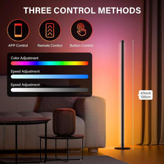 Front view of RGB Corner Floor Lamp