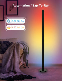 Stylish corner lamp enhancing room ambiance