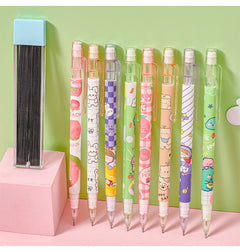 Peach juice themed pencils in a colourful set