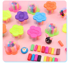child engaging in crafting with clay set