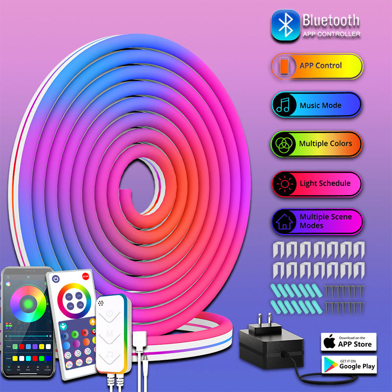 Installation of flexible neon light strips