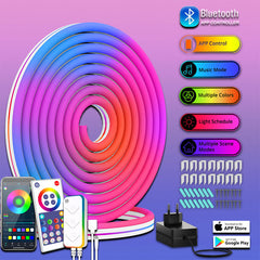 App-controlled LED lights enhancing room decor