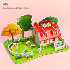 Kids enjoying their 3D puzzle craft set