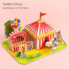 Child creating with colourful foam puzzles