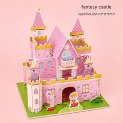Child creating with colourful foam puzzles