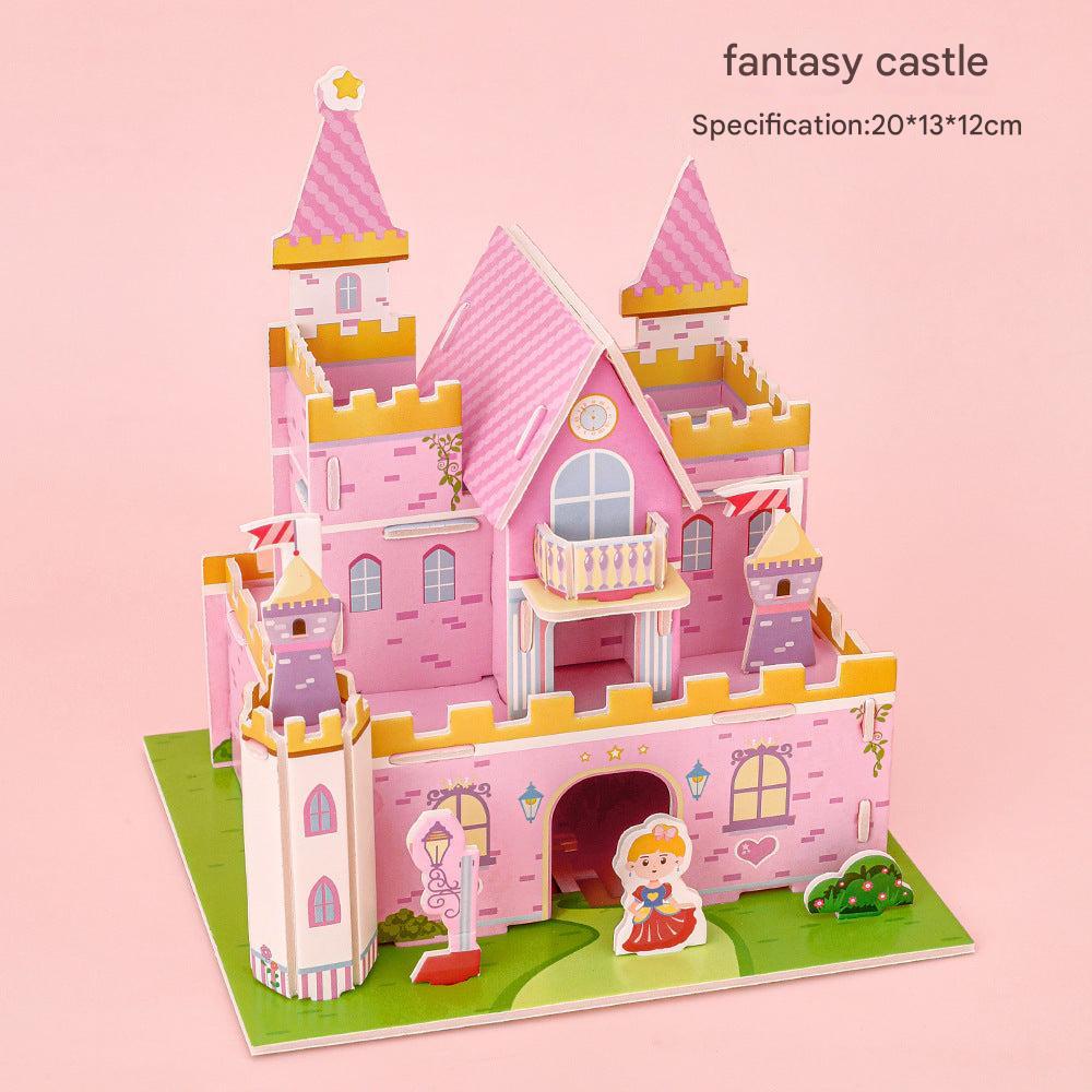 Child creating with colourful foam puzzles