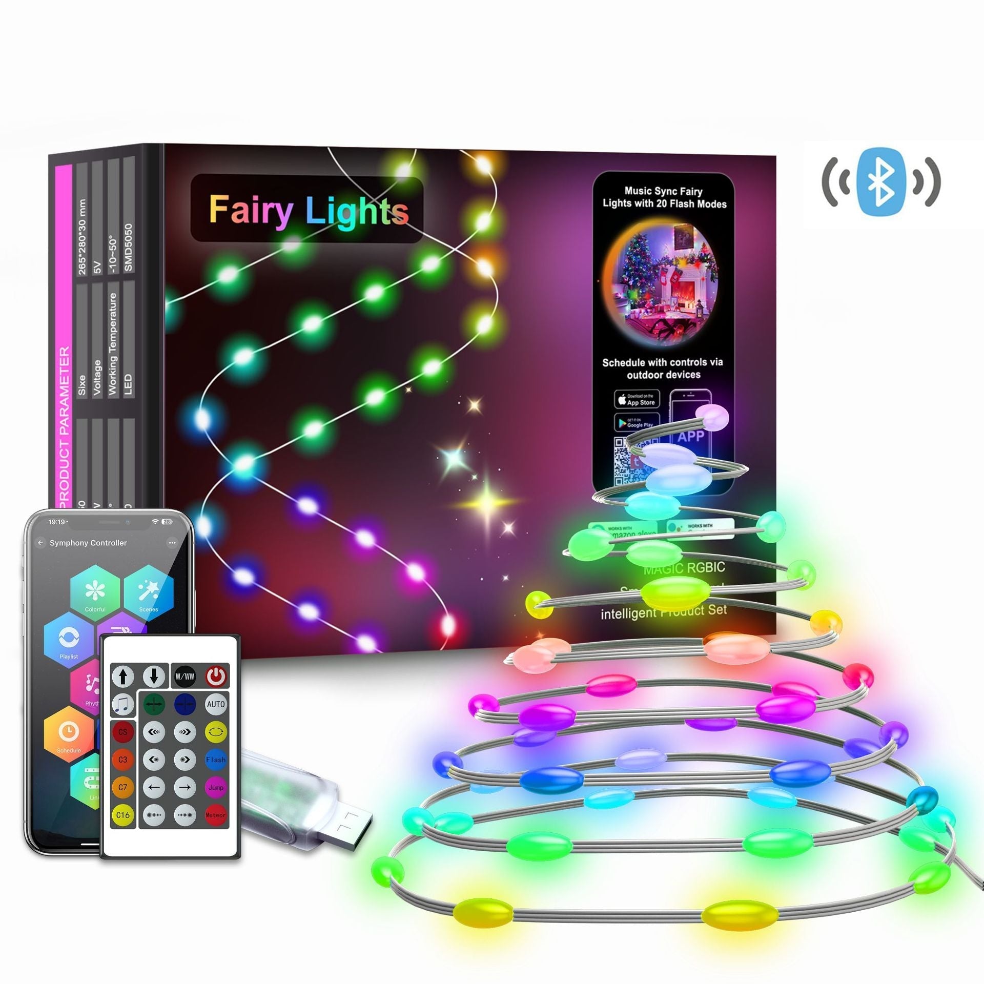 Smartphone app control interface for LED lights