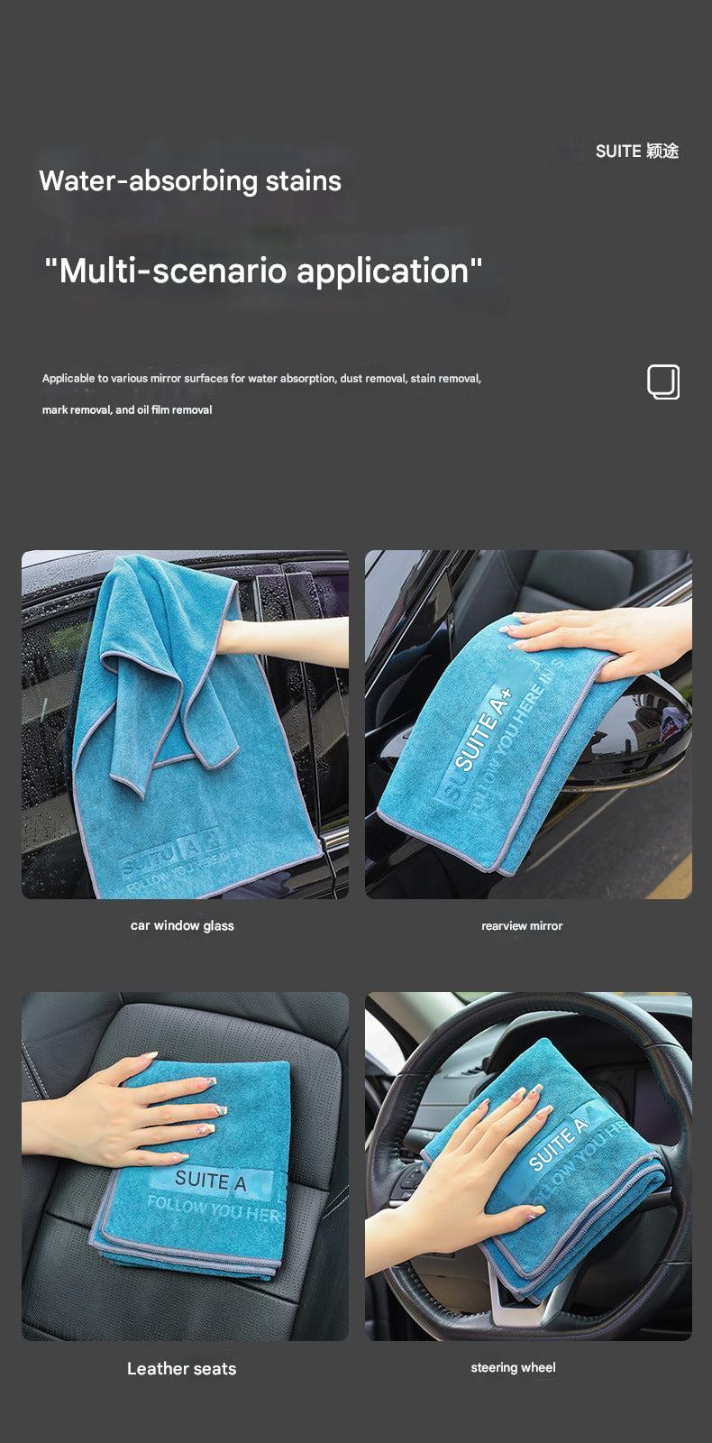 Detailing car towel showing versatility