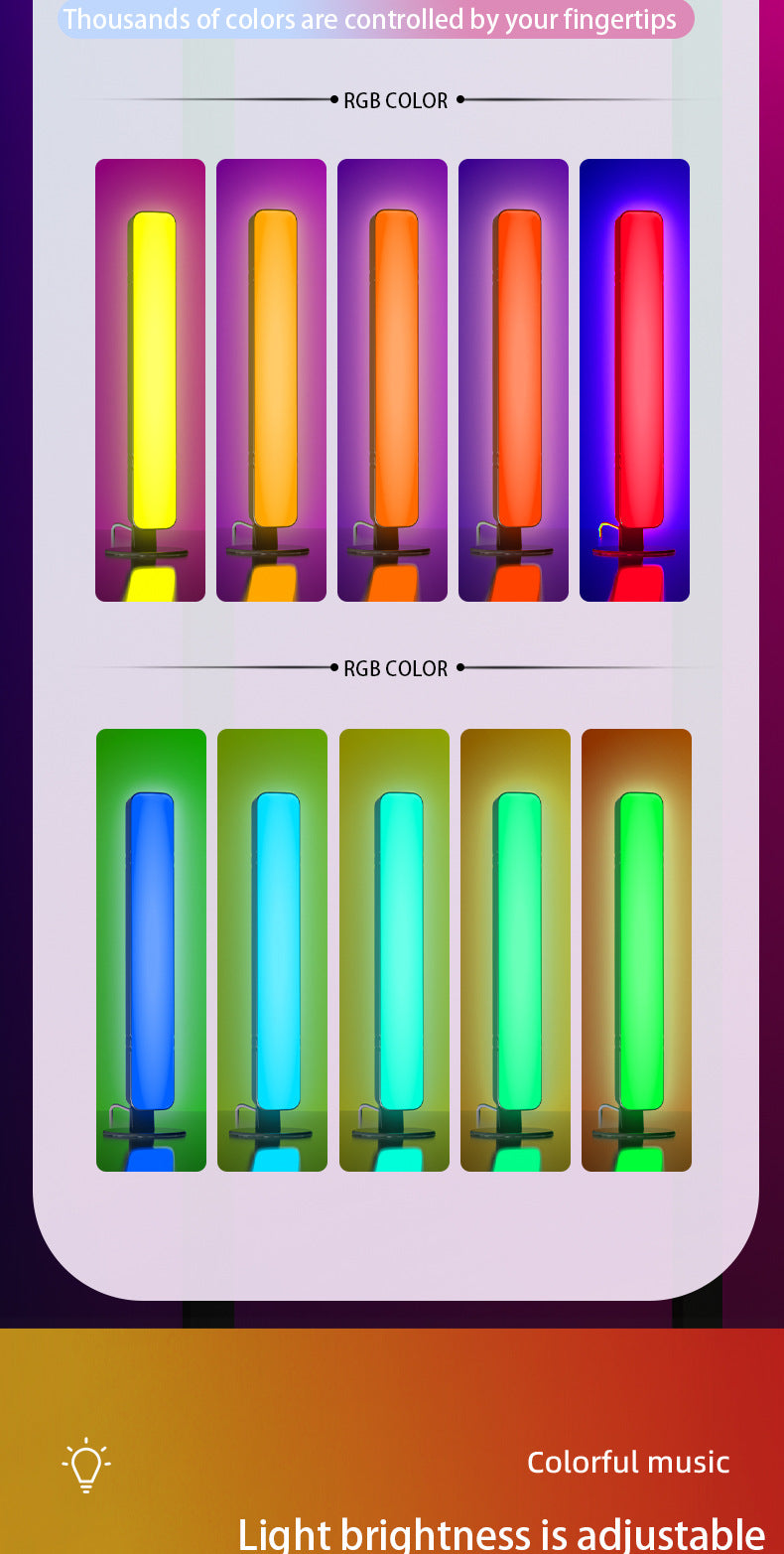 colorful RGB LED light bar in dark setting