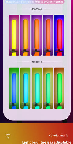colorful RGB LED light bar in dark setting