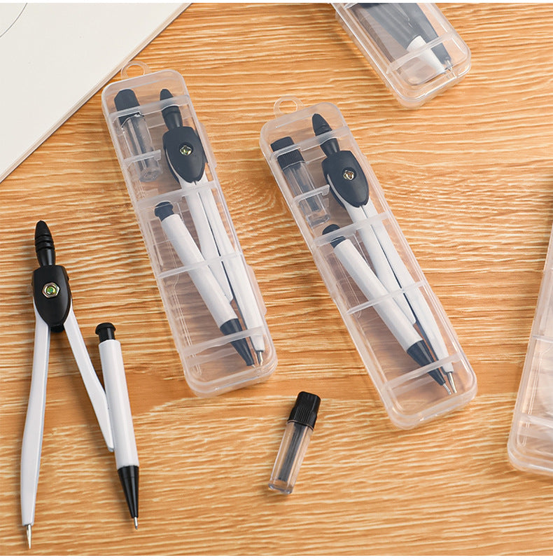 Metal compass set in organised packaging