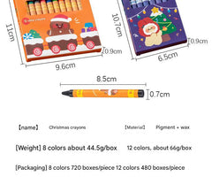 Vibrant 12 colour wax crayons for children's art