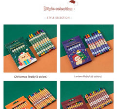 8 colours cartoon-themed crayon pack for kids