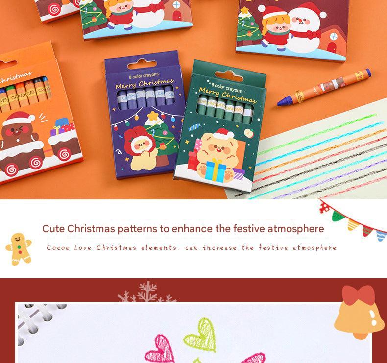 Christmas-themed crayons ideal for festive art