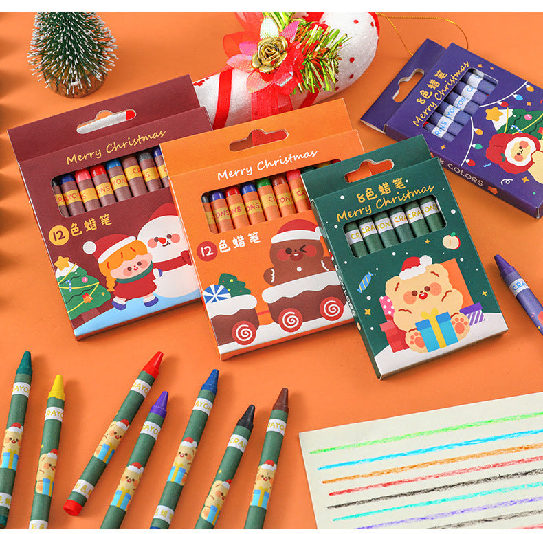8 colours cartoon-themed crayon pack for kids
