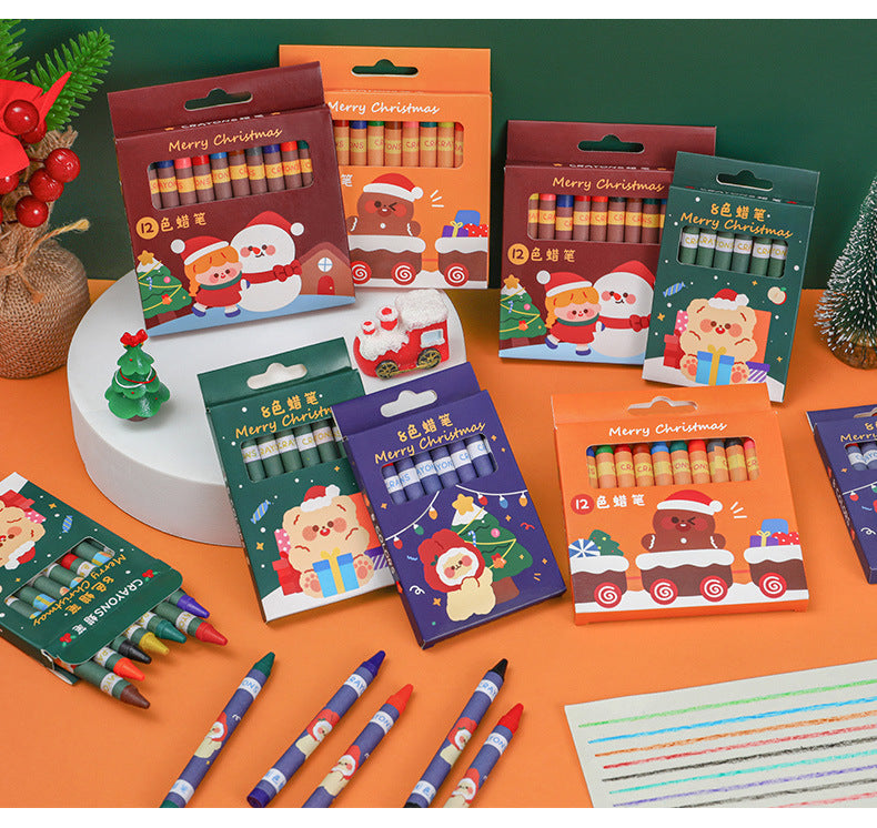 Christmas-themed crayons ideal for festive art