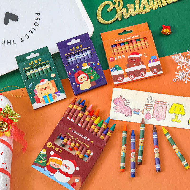 8 colours cartoon-themed crayon pack for kids