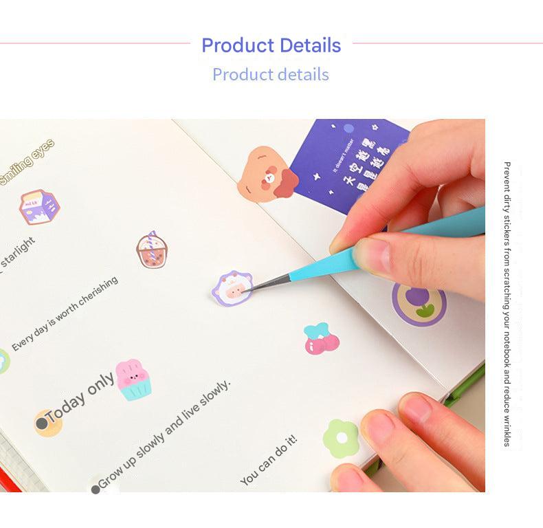 Craft tweezers with decorative stickers
