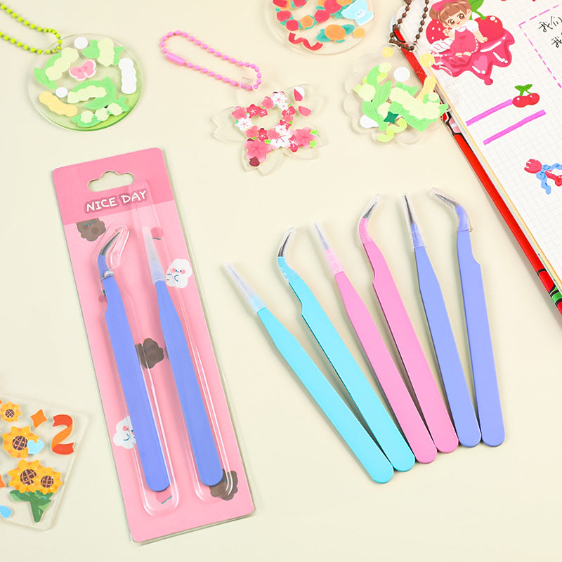 Close-up of craft tweezers for detailed crafting