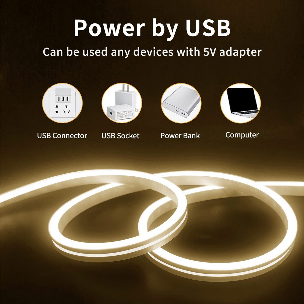 LED strip with warm white lighting
