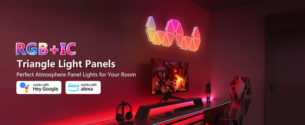 Different configurations of triangle LED lights