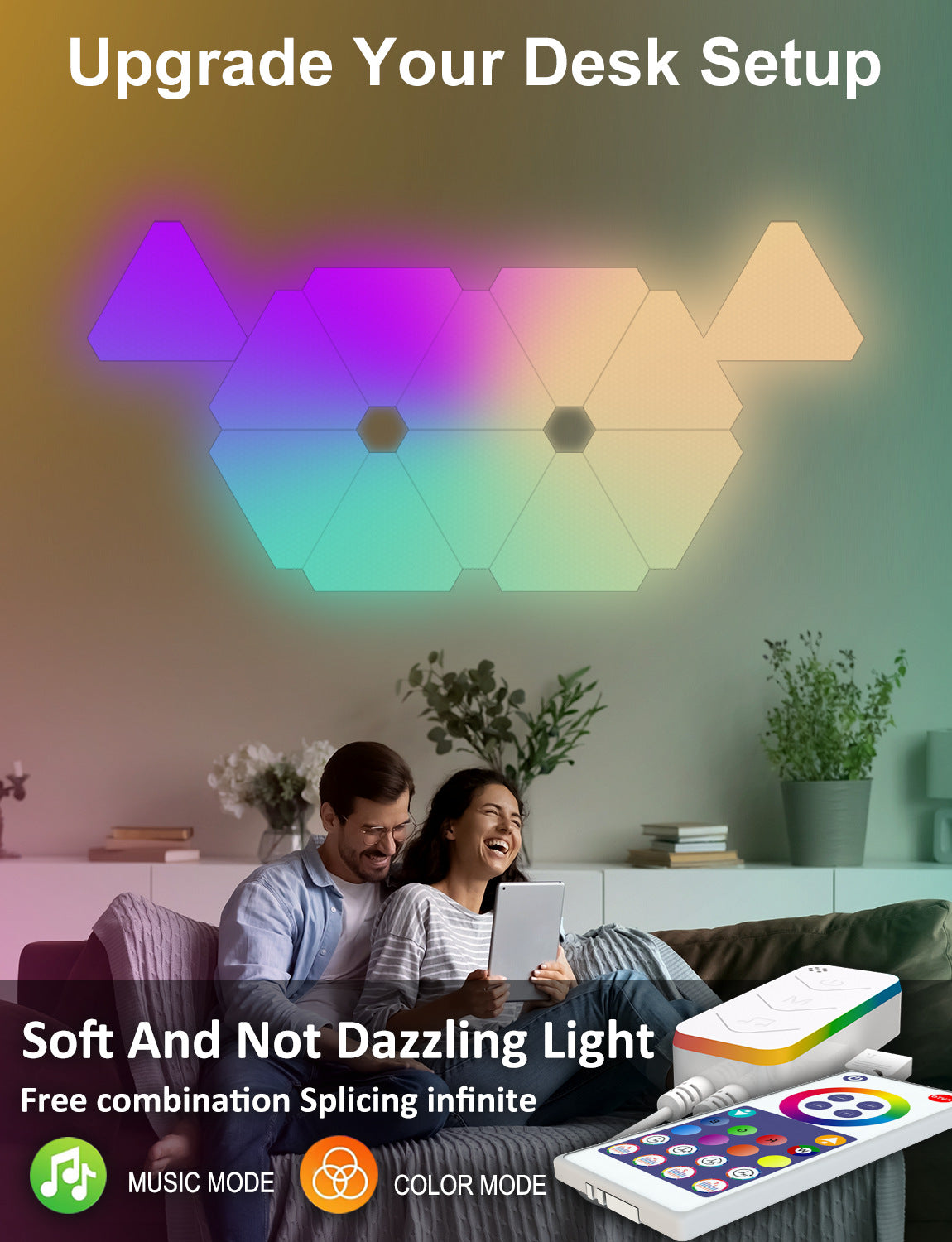 Smart LED lights syncing with music