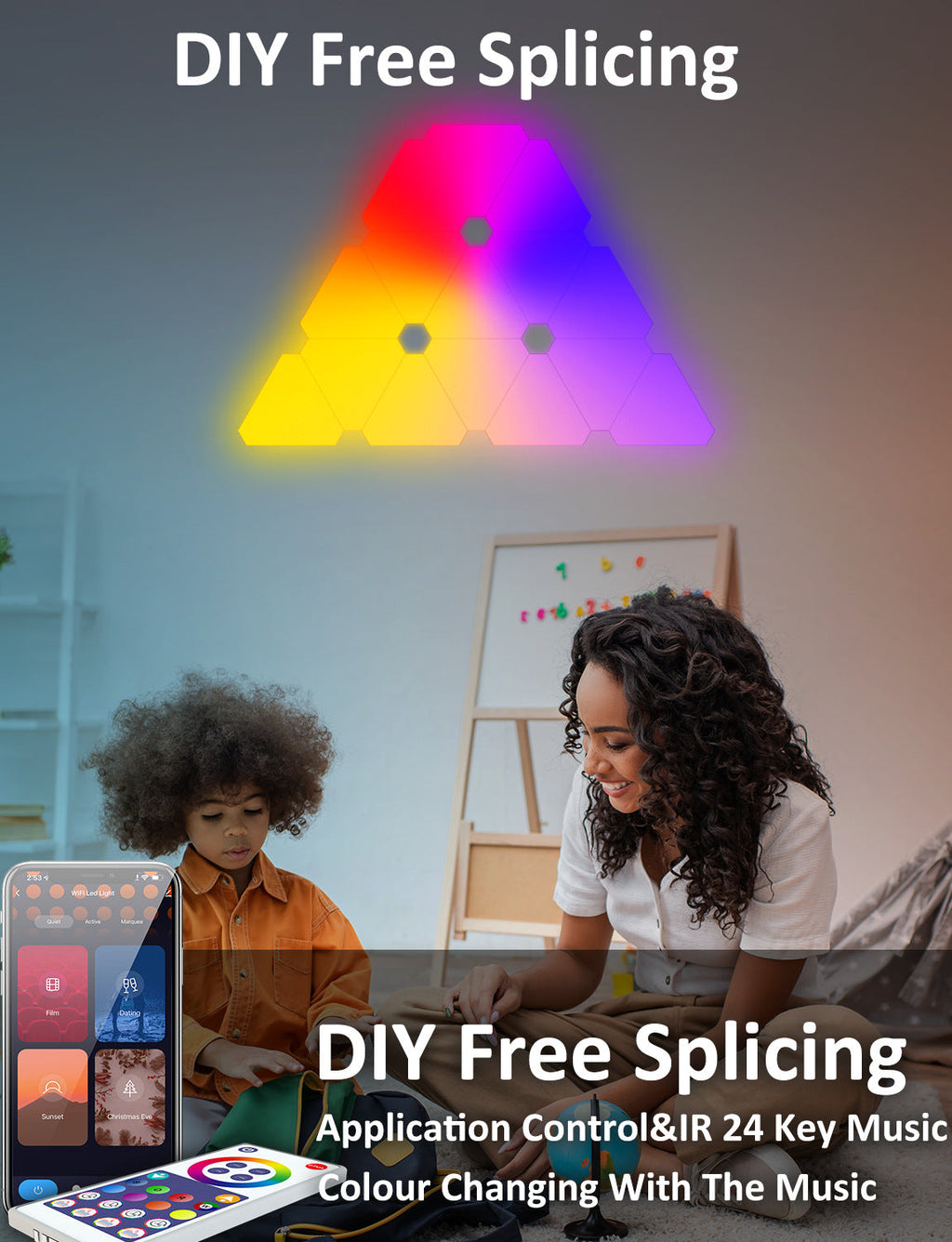 Different configurations of triangle LED lights