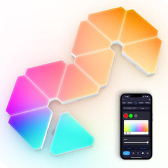 Close-up of smart LED triangle light panels