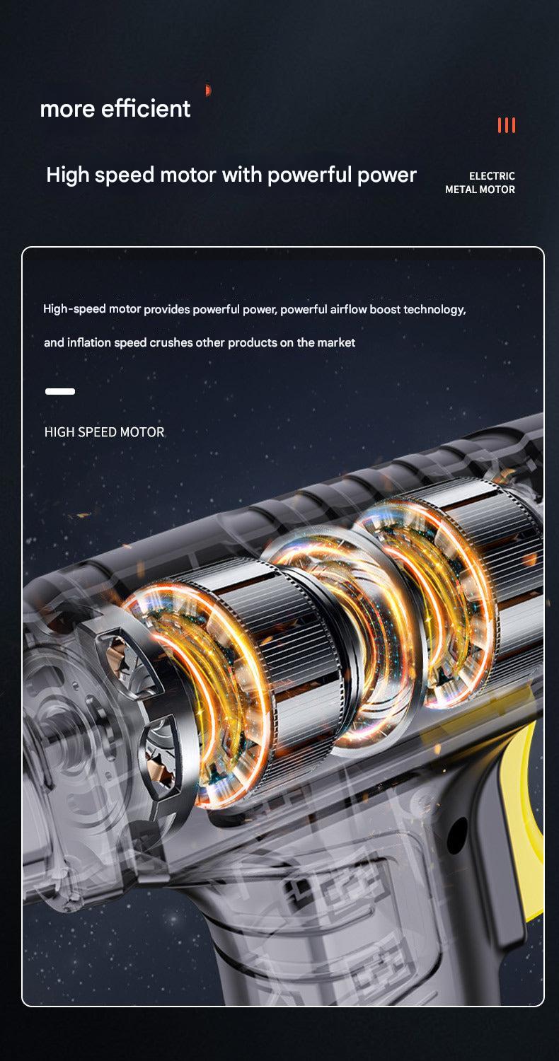 Detailed view of tire inflator nozzle