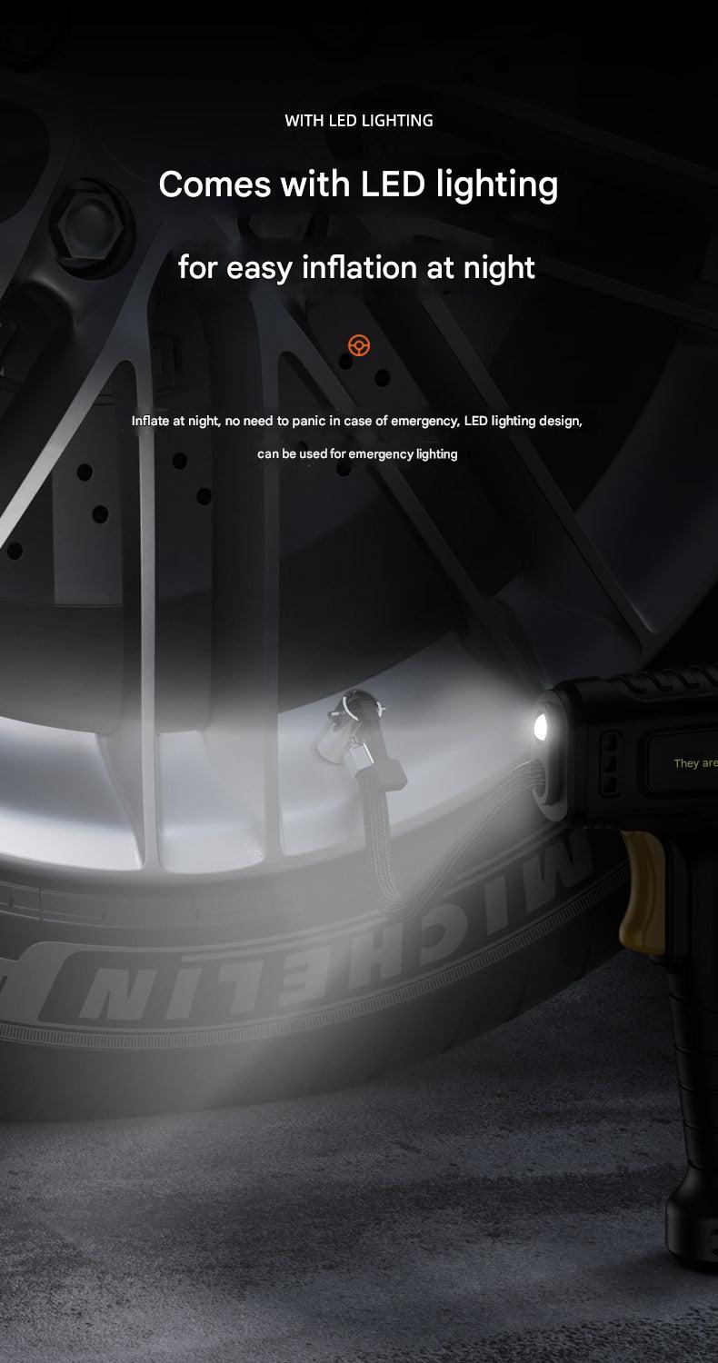 Inflator display showing pressure during use