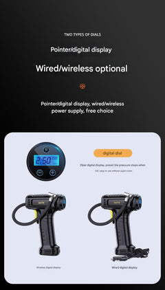 Compact and portable tire inflator side angle
