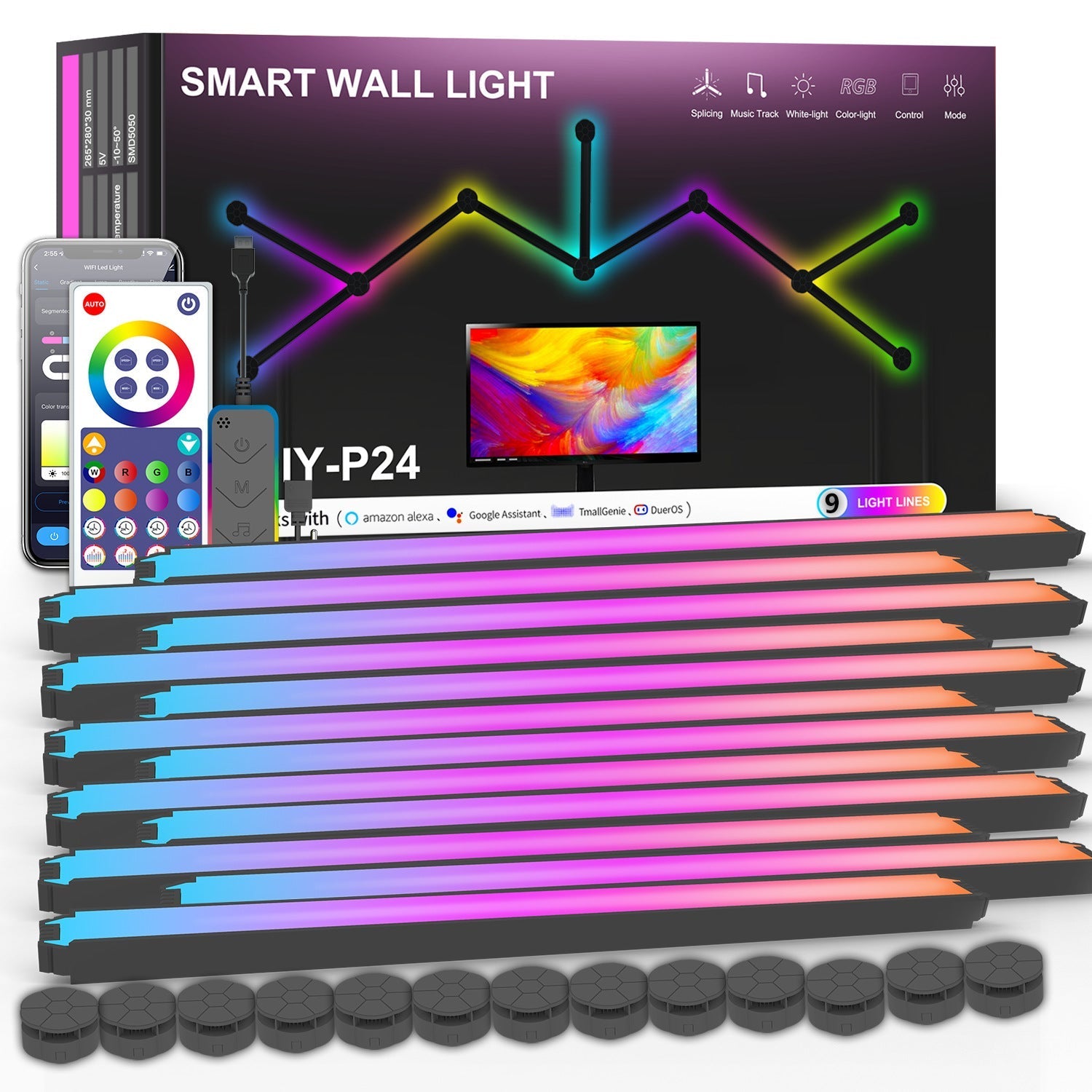 modern white touch light panel installation