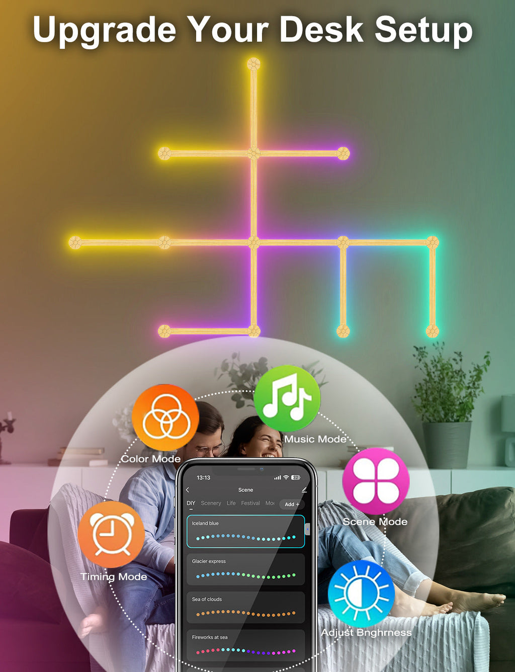 modular touch lights with ambient lighting design