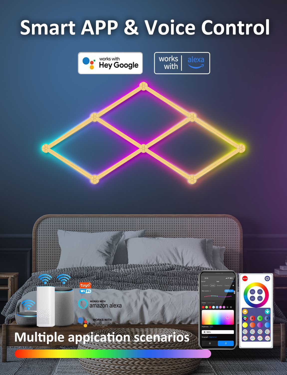 USB powered modular touch light installation