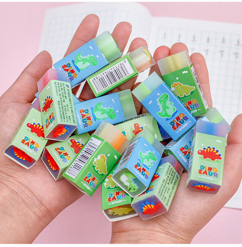 Assorted dinosaur erasers collection