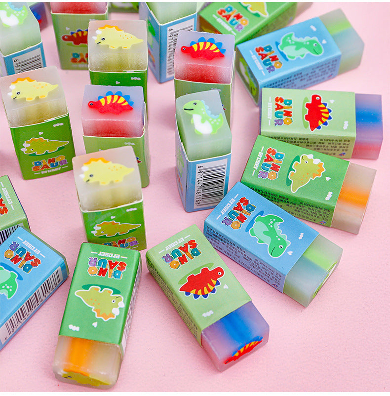 Fun colourful dinosaur erasers for kids