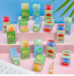 Fun colourful dinosaur erasers for kids