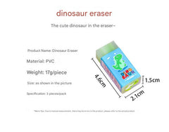 Cartoon dinosaur erasers for school supplies