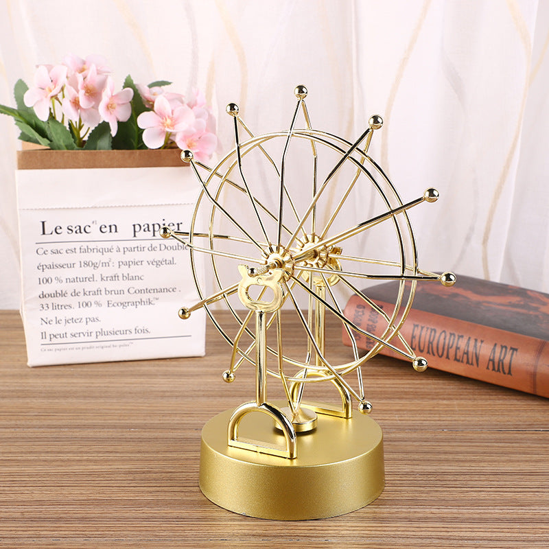 Electroplated Kinetic Desk Sculpture side view