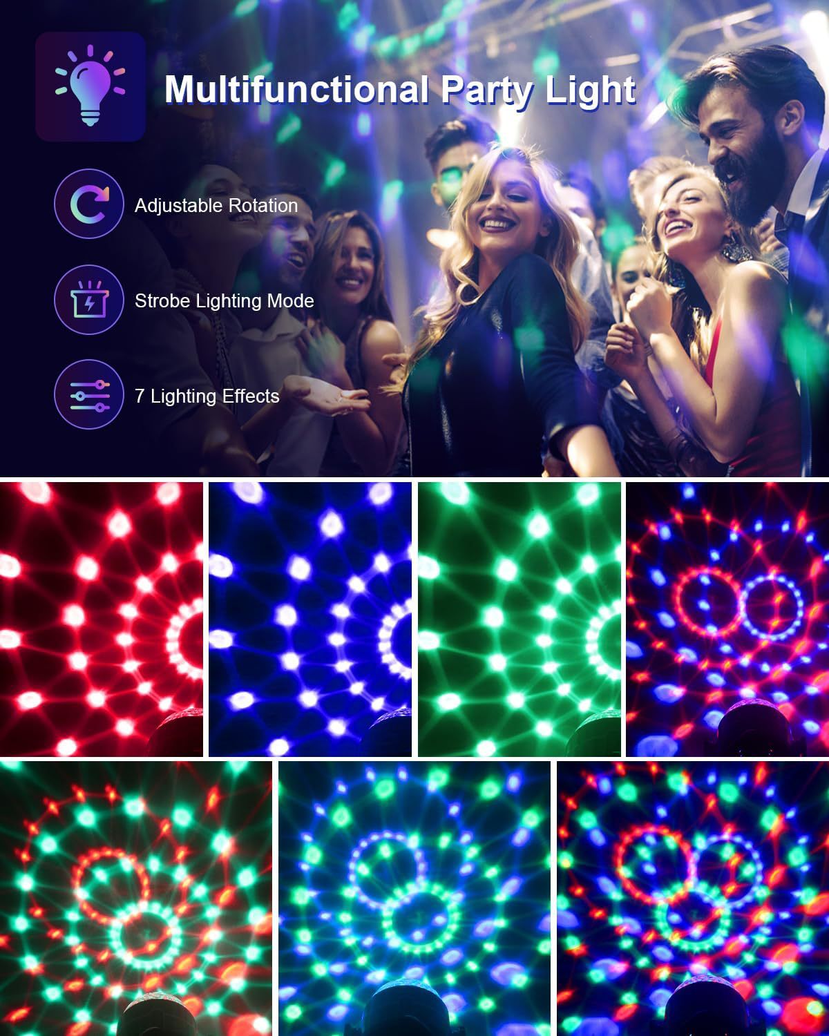 voice-activated LED disco ball setup