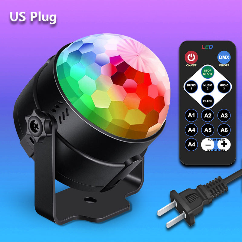 voice-activated LED disco ball setup