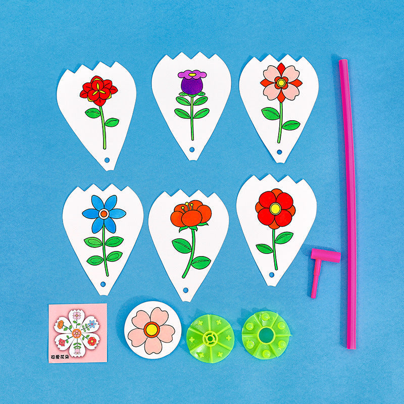 Detailed view of colourful windmill templates