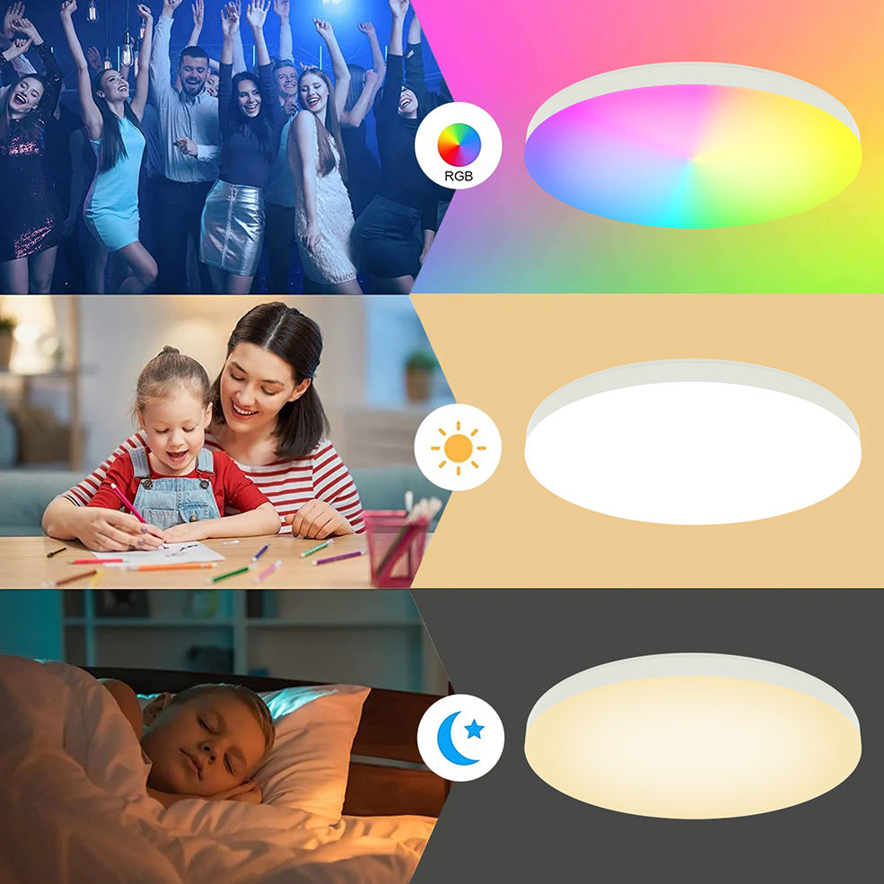 Close-up of the smart LED ceiling light controls