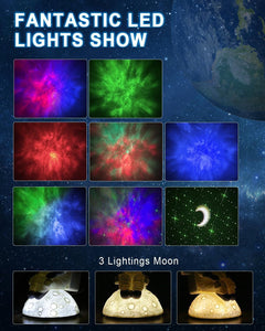 Projector lamp showing night sky colors